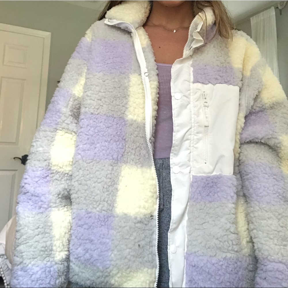 Urban Outfitters Lavender Sherpa Jacket